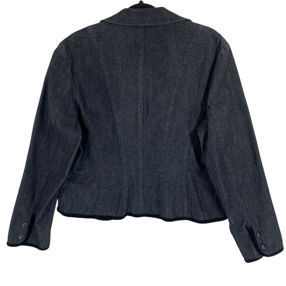Nine West Charcoal  denim Blazer size large - Picture 8 of 12